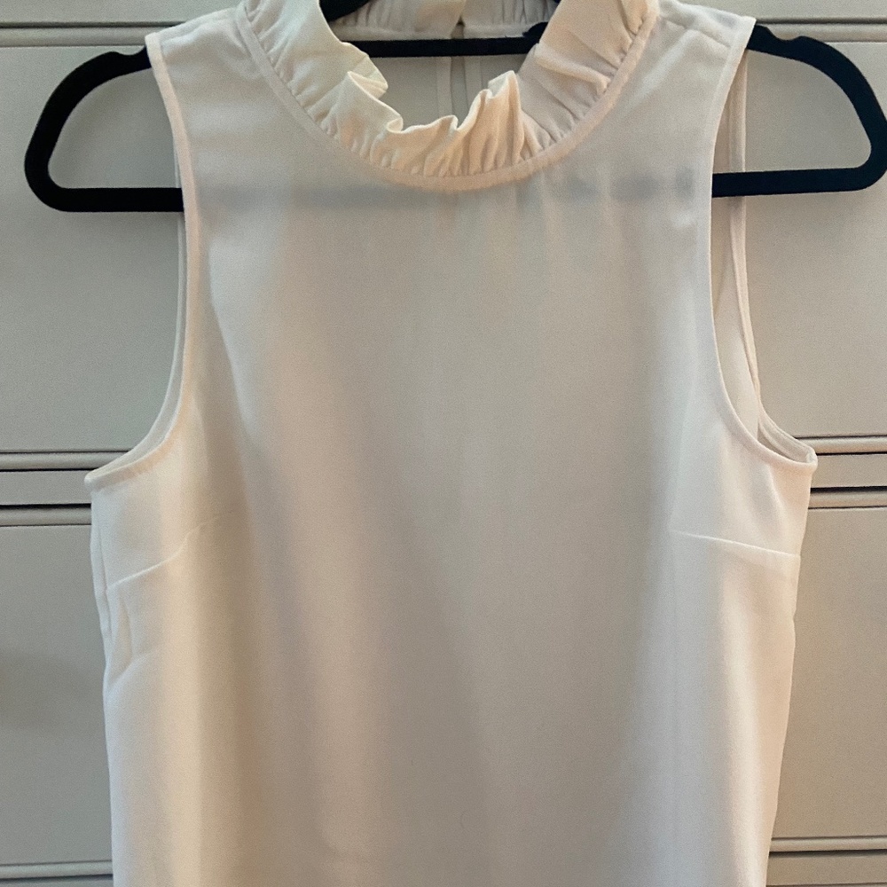 J.Crew Sleeveless Ruffle Crepe Blouse